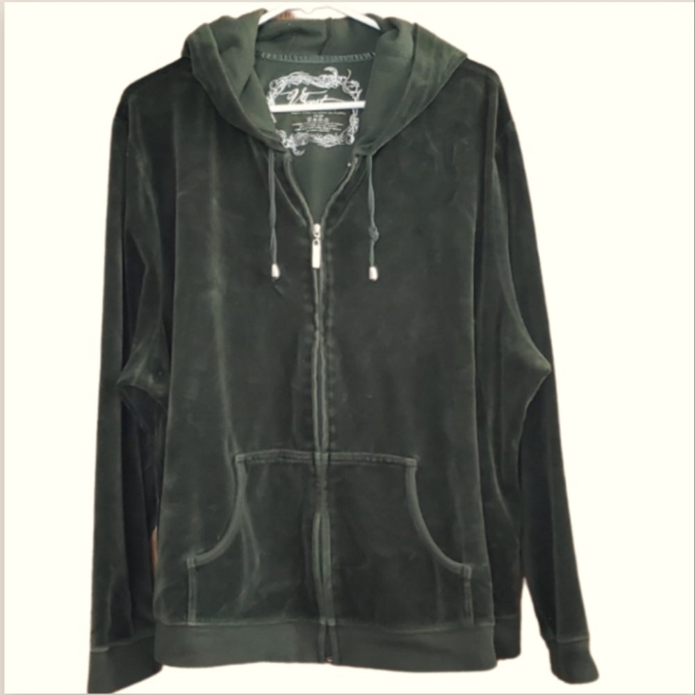 Women's dark green hooded jacket. Size 26/28